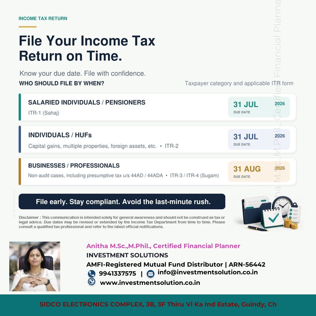 <p>File your income tax return on time</p>